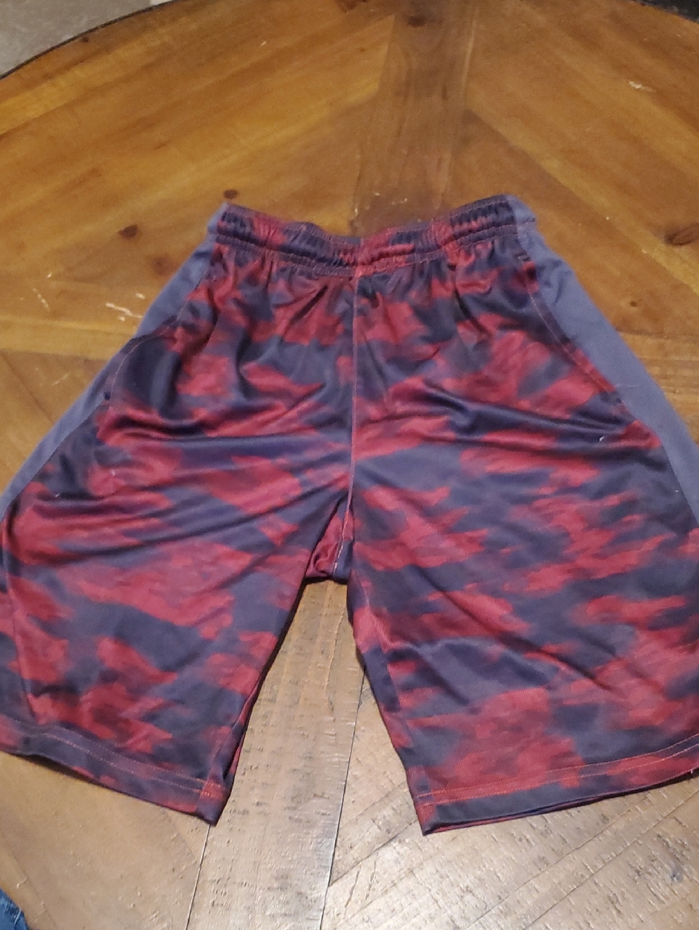 bcg Red and Black Camo Sport Shorts with Side Panels
